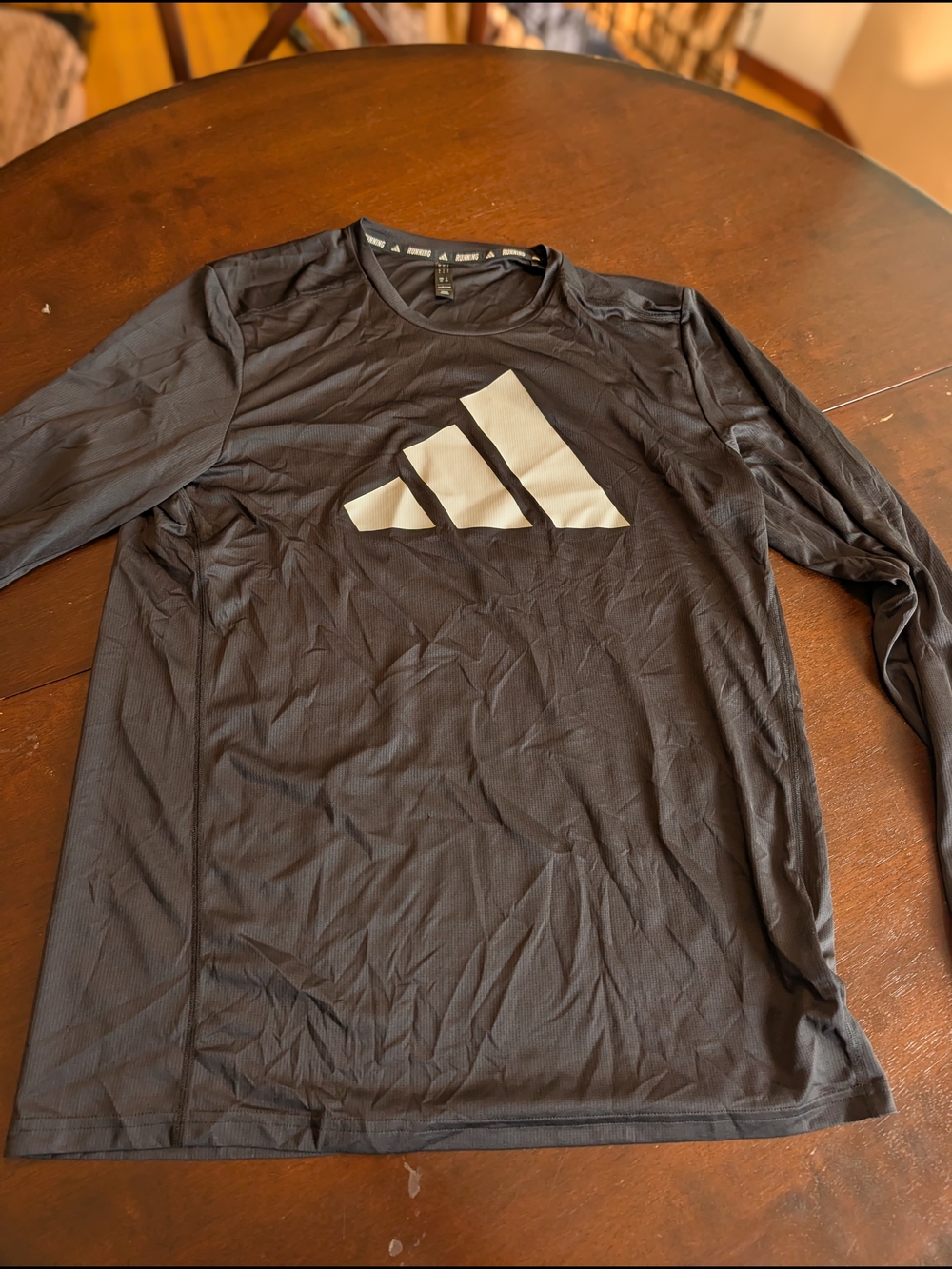 adidas Black Long-Sleeve Logo Training Tee
